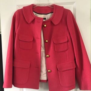 Pink J Crew Wool Coat